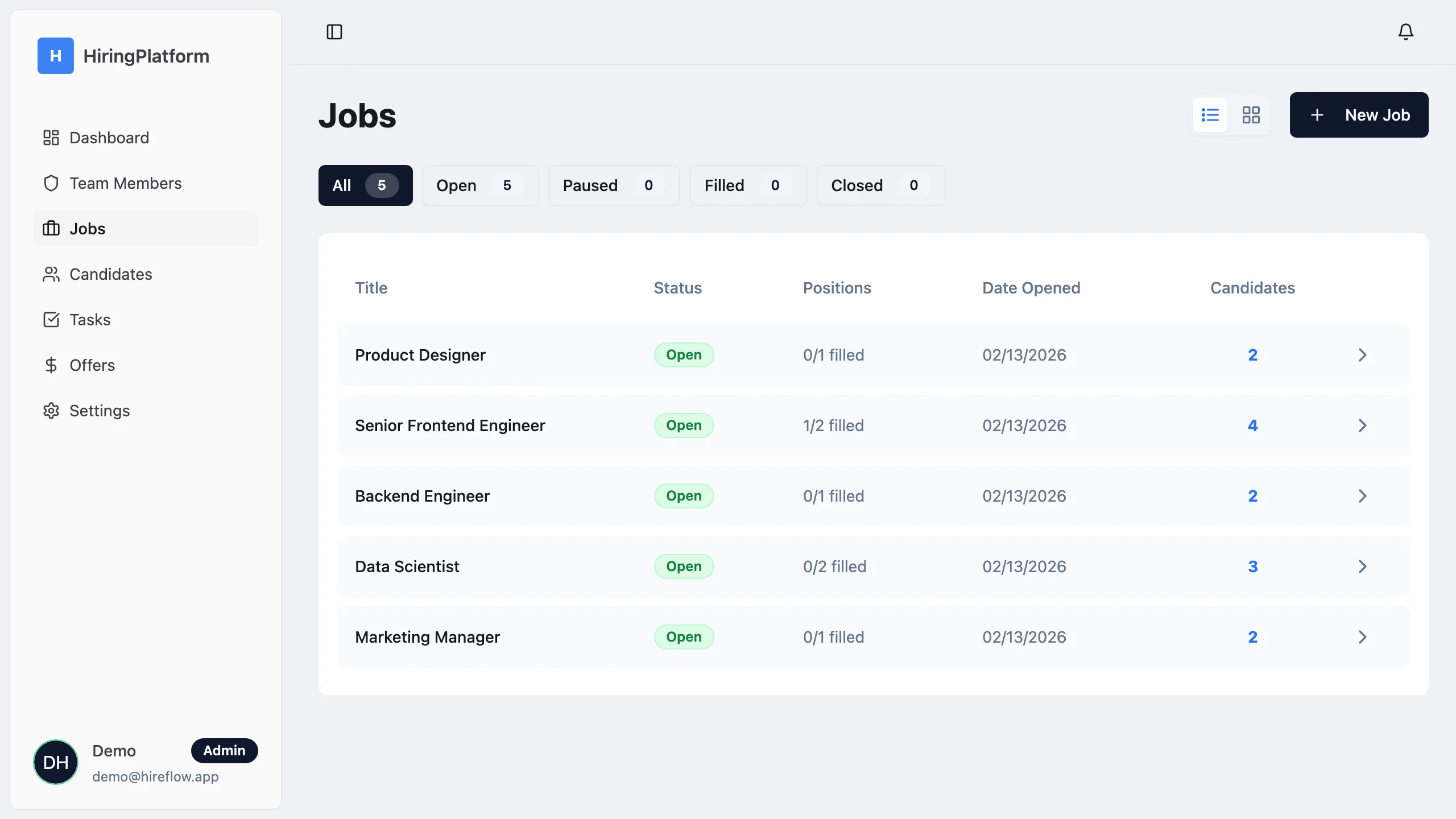 Loading preview of HireFlow