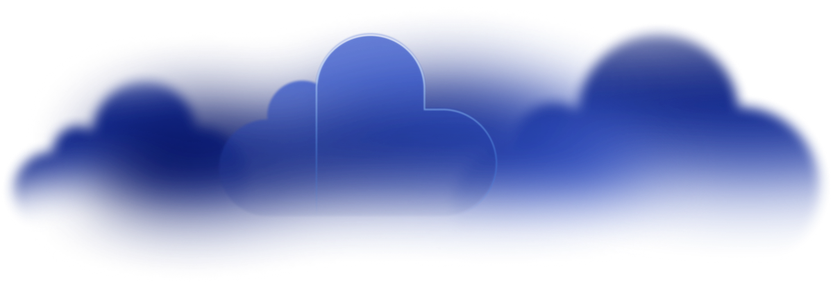 Stylized cloud illustration with blue clouds