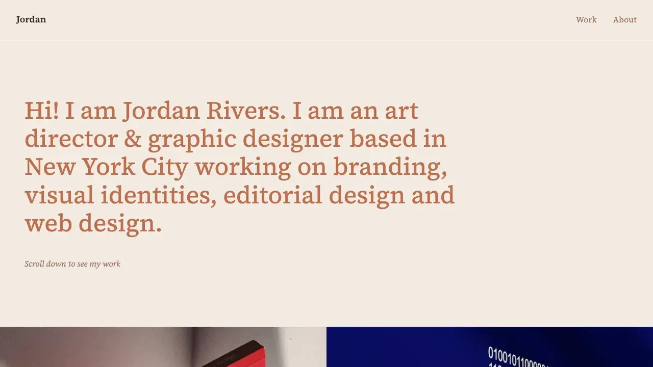 Screenshot of Gallery Showcase Graphic Designer Portfolio