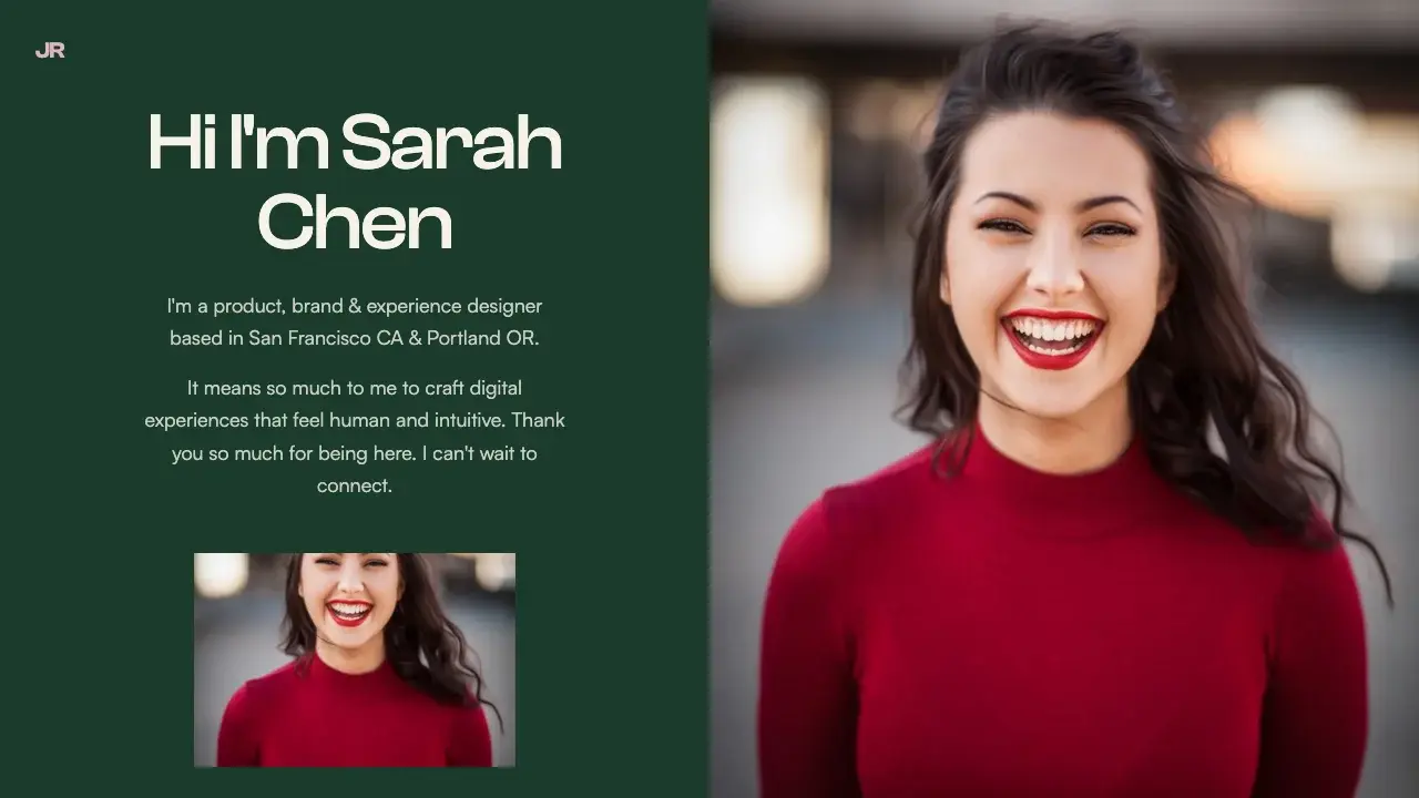 Screenshot of Forest Green Graphic Designer Portfolio