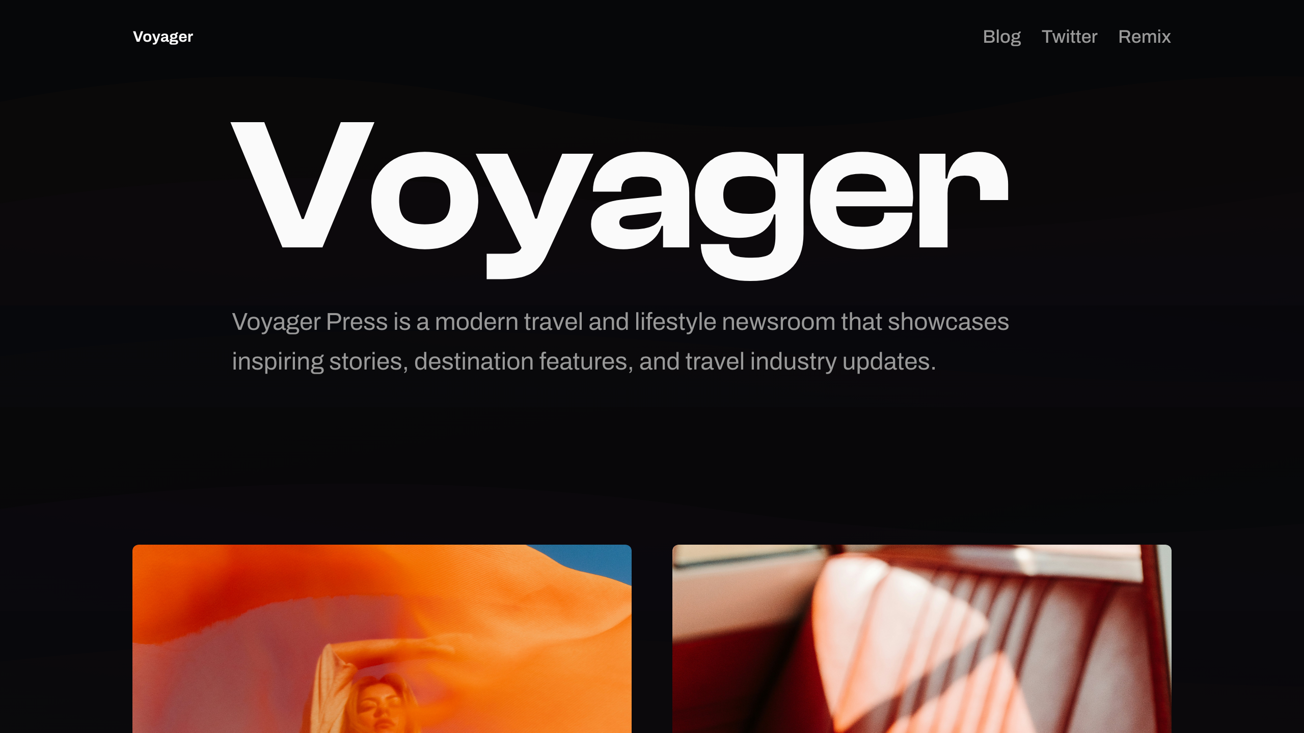 Screenshot of Voyager — Modern Travel Blog Template
