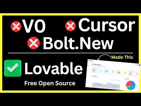 NEW Lovable.dev AI Coding Agent vs Bolt.new & Cursor?! 🆓 GPT Engineer Full Stack Apps Supabase