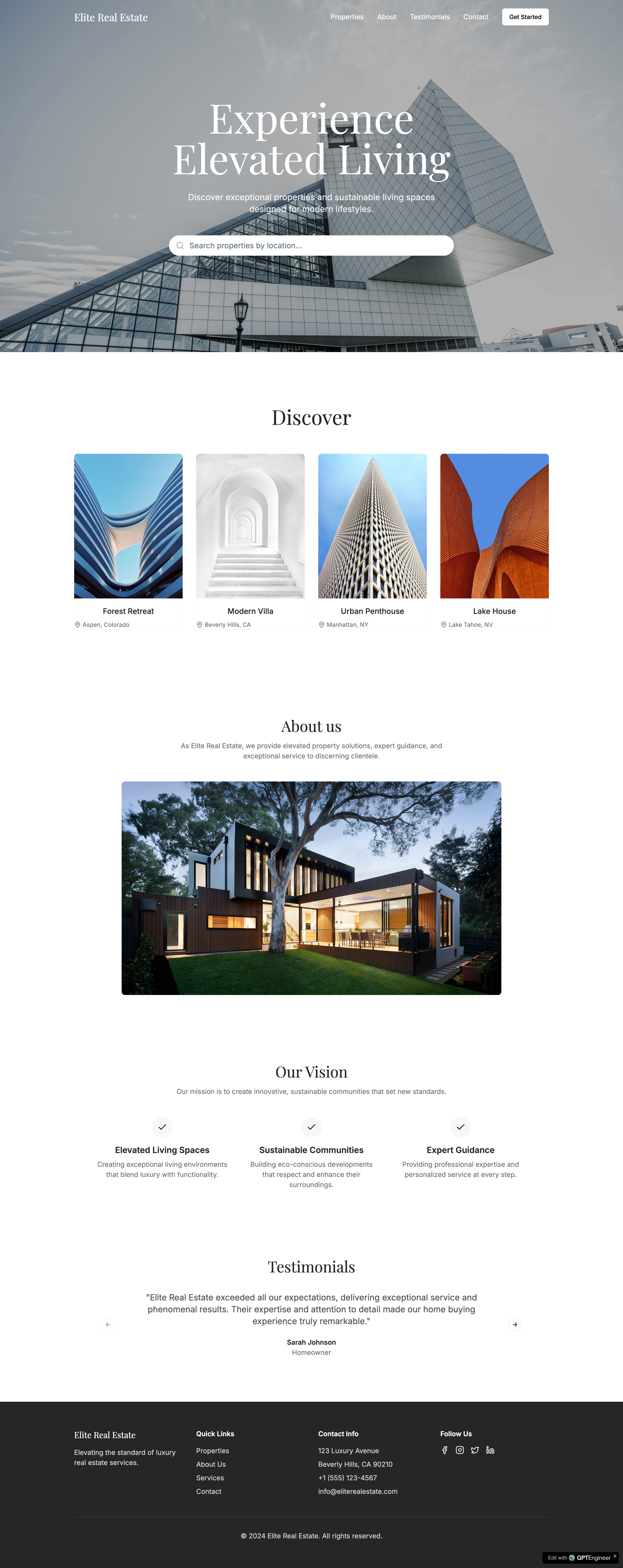 Real Estate Agent Landing Page screenshot