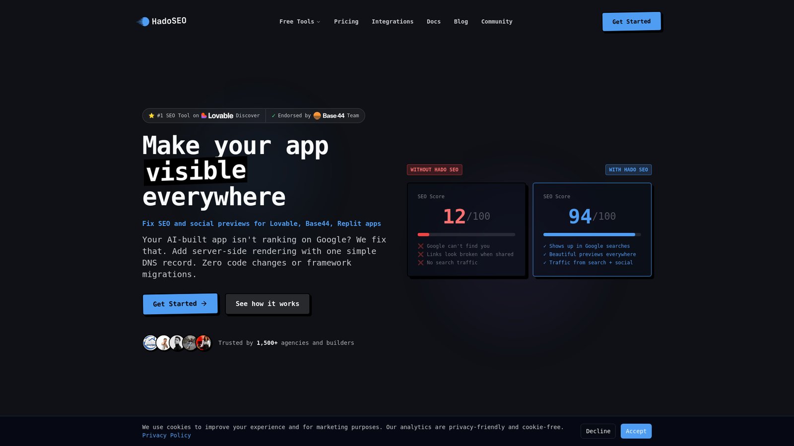 Hado SEO | Prerender.io Alternative