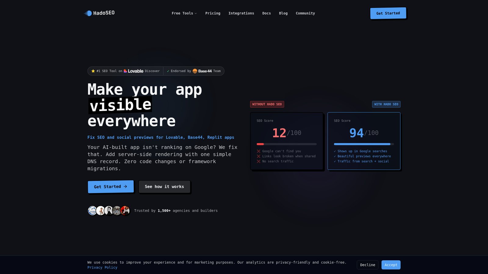 Hado SEO | Prerender.io Alternative