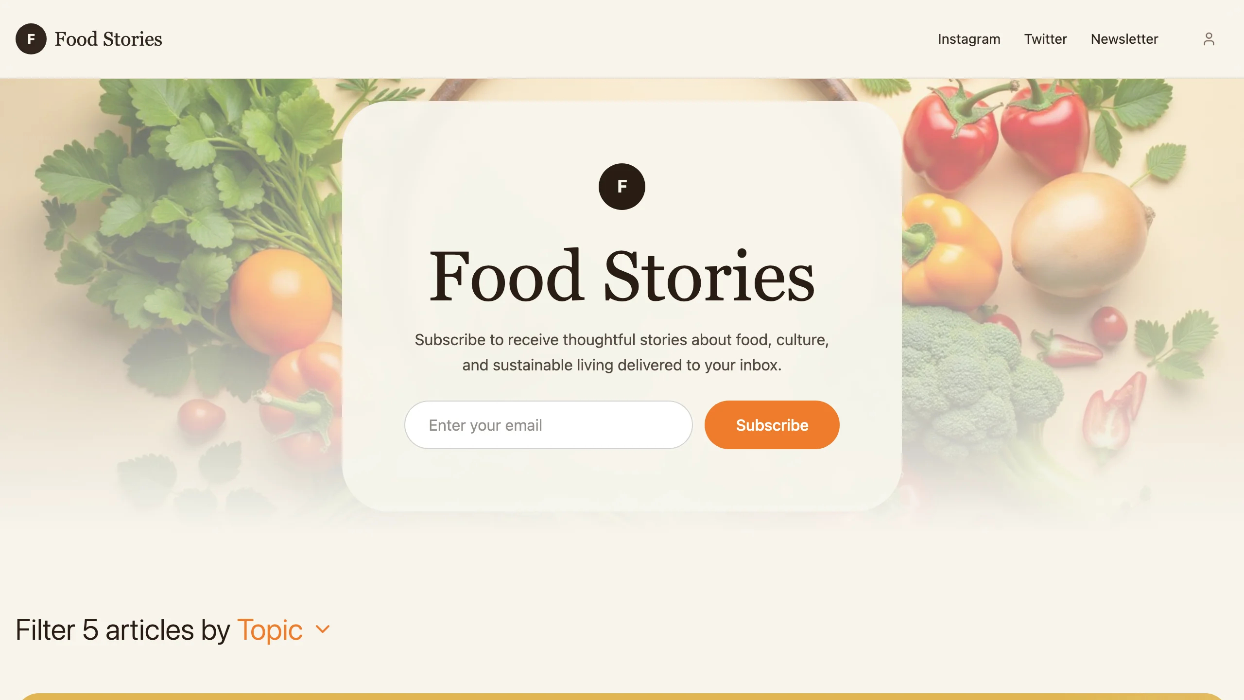 Loading preview of Food blog