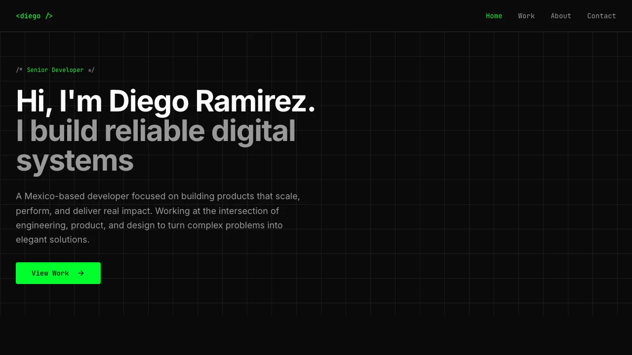 Loading preview of Developer Portfolio Website Template
