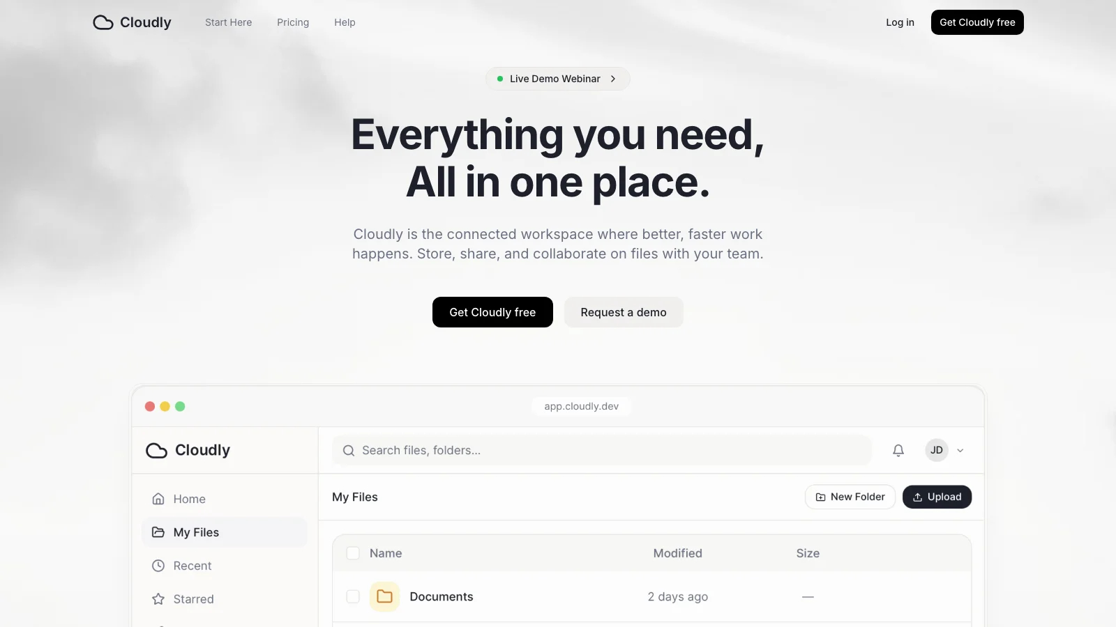 Loading preview of Cloudly