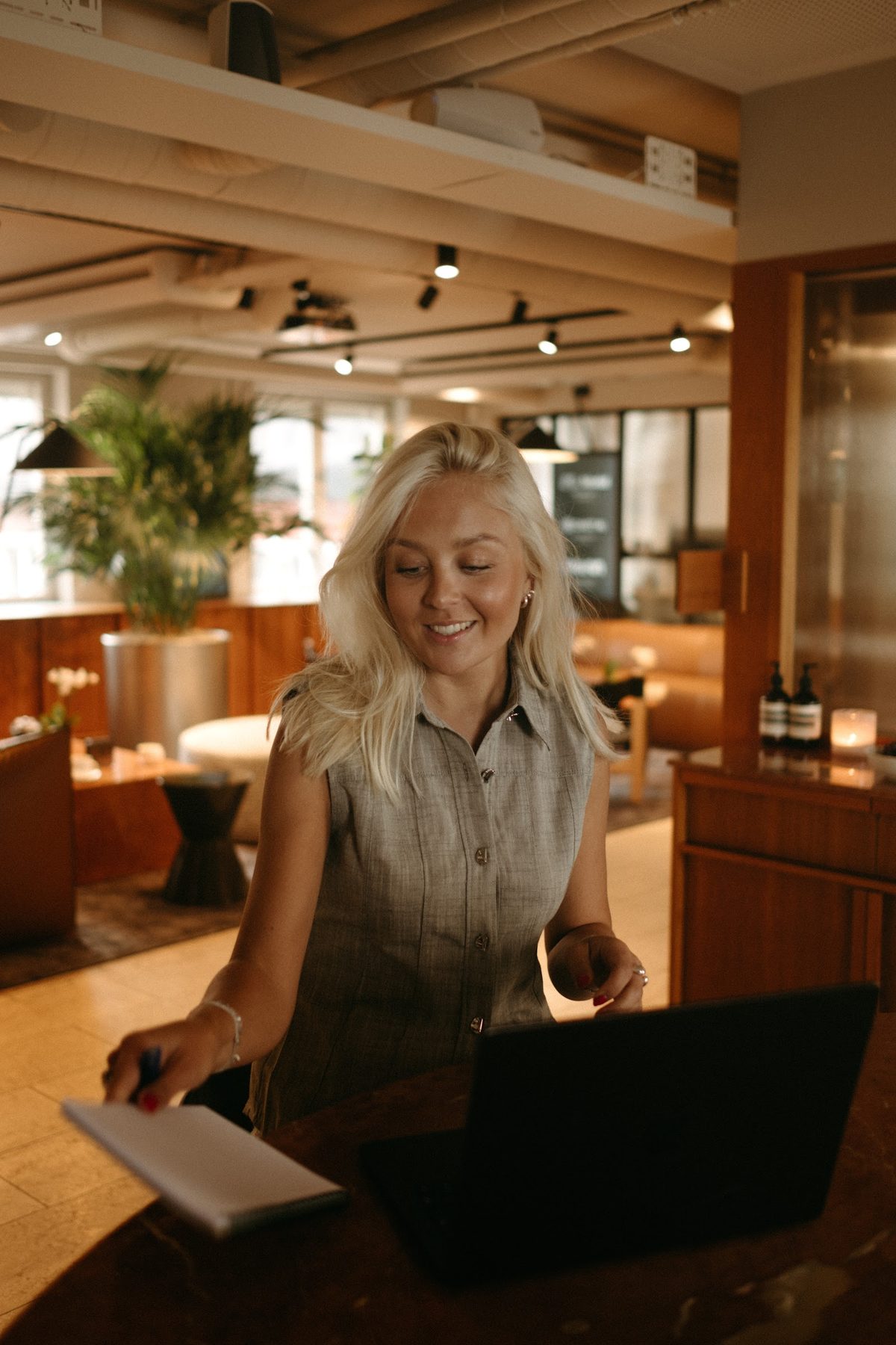 Creandum team member working on a laptop in the office