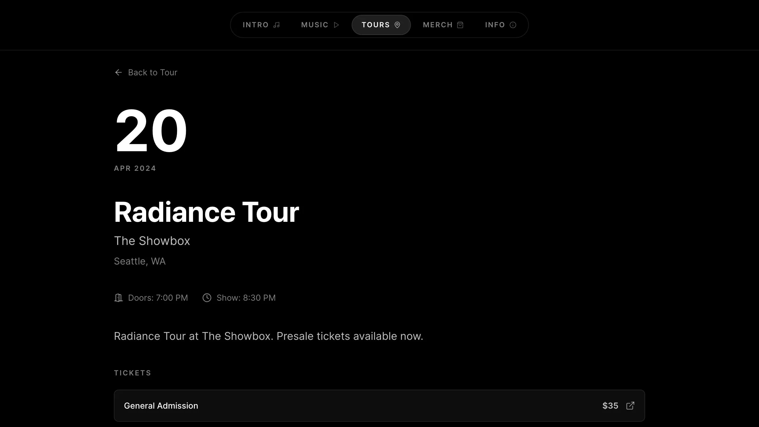 Tour Detail