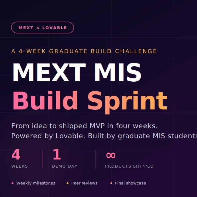MIS Master Lesson Build Sprint: 4-Week Product Challenge with Lovable