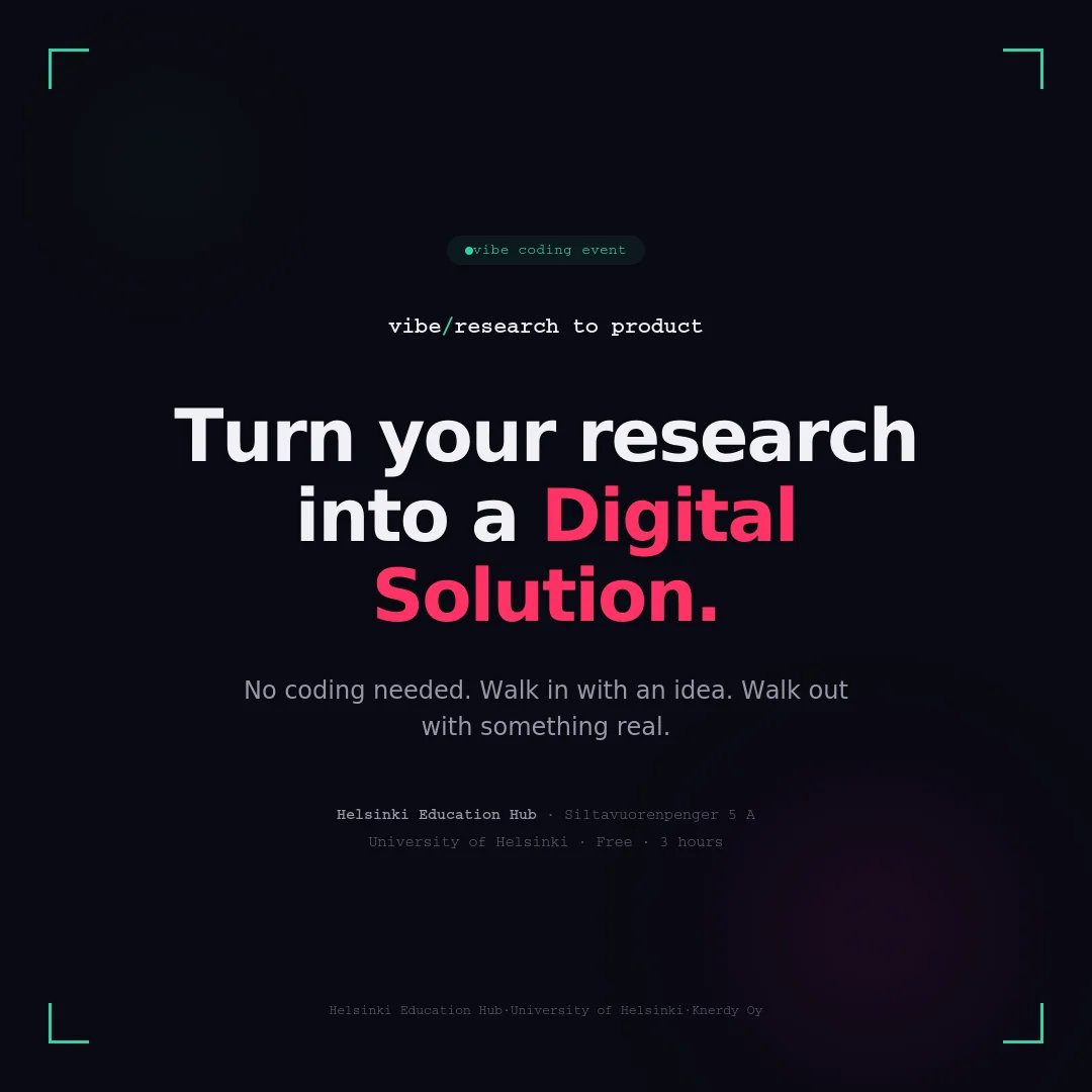 Vibe Coding Research to product - Turn Your Research into a Digital Solution