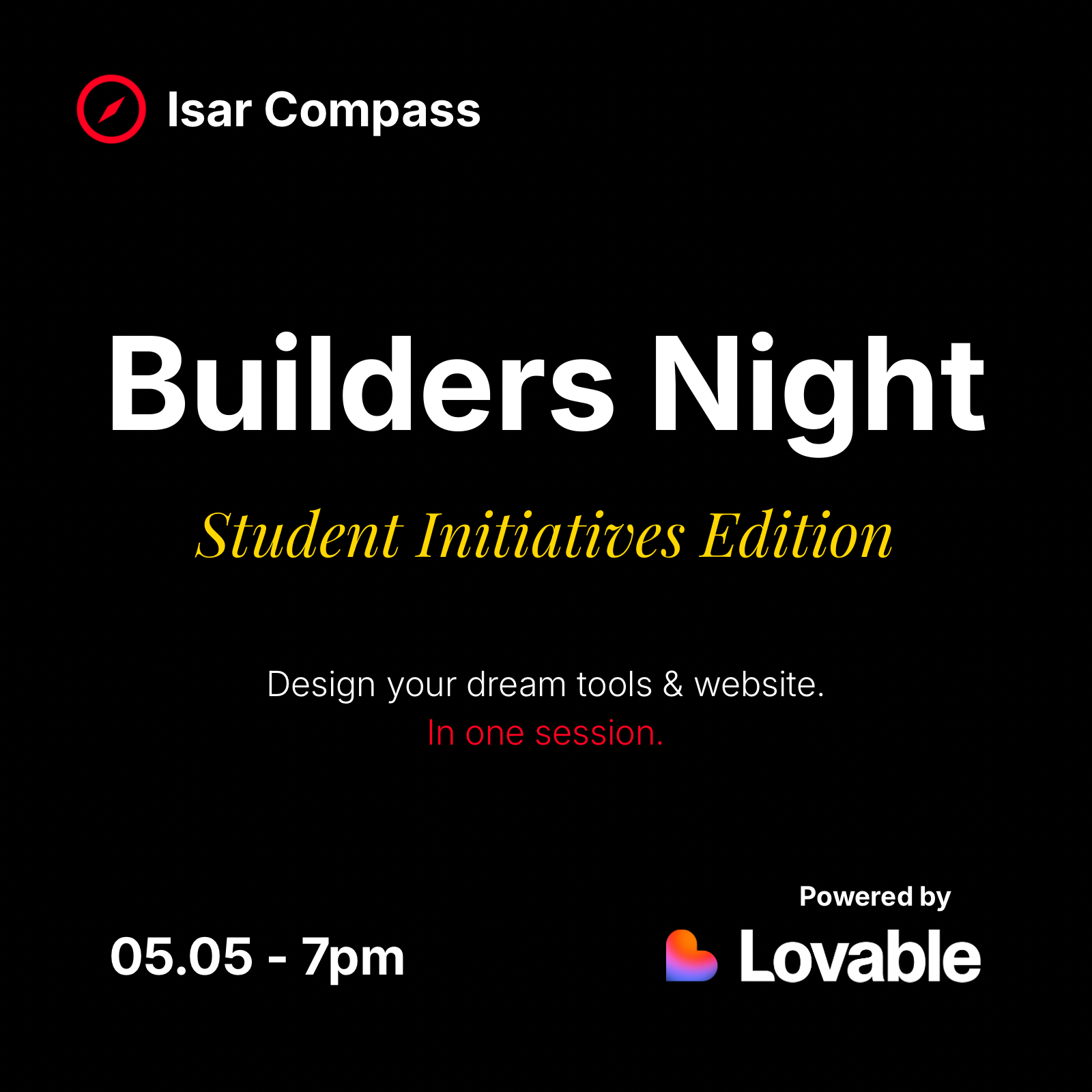 Builders Night: Student Initiatives Edition