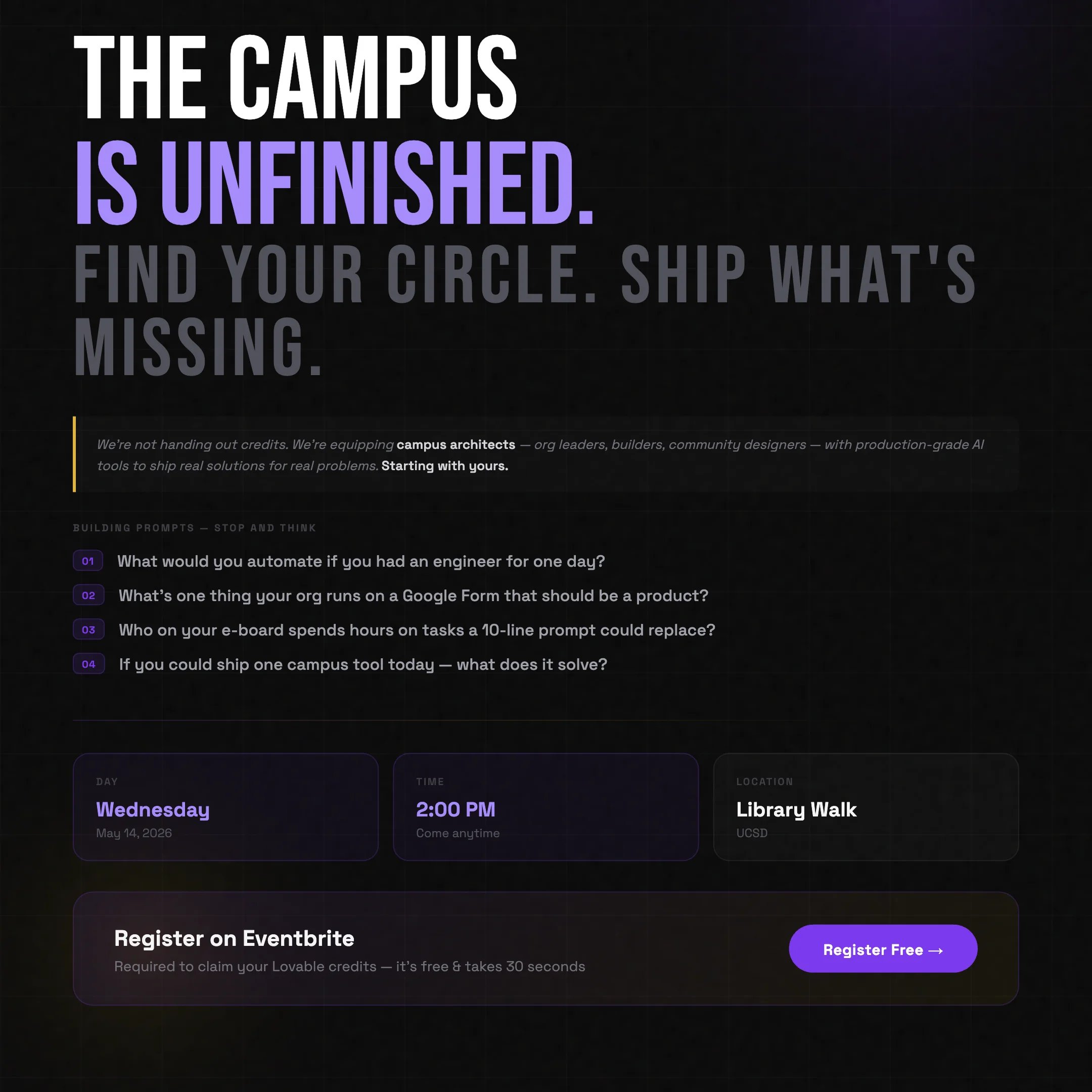 The Vibe Coding Intensive: SIC x UniCircle