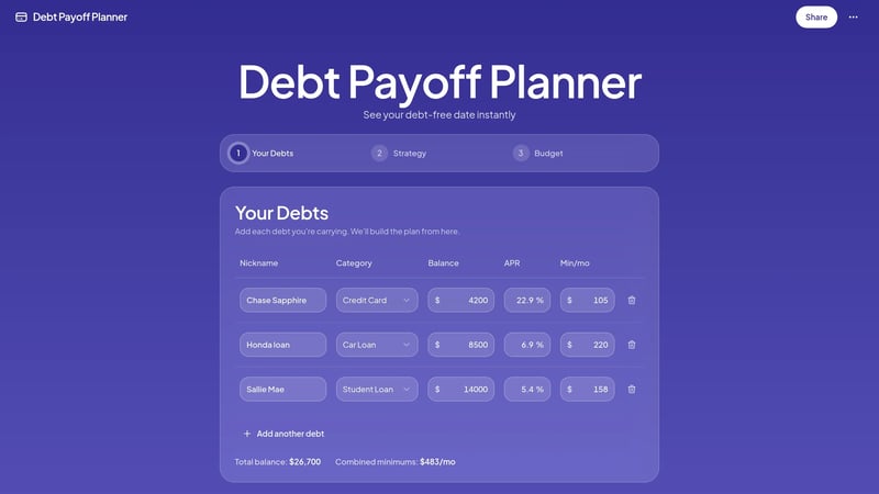 Debt Payoff Planner