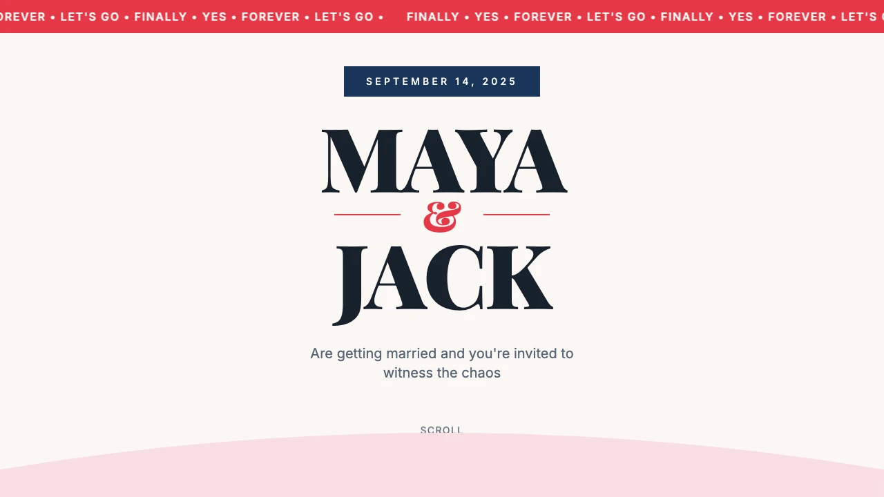 Bold Love Wedding Website Template | Lovable